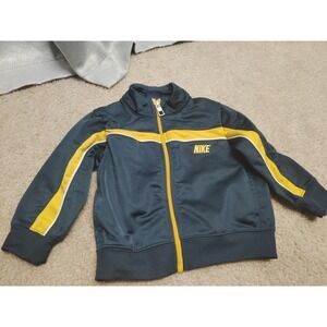 Vintage Nike Jacket Baby Boys 12 Months Navy Yellow Stripe